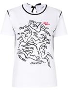 Miu Miu Illustration Print T-shirt - White