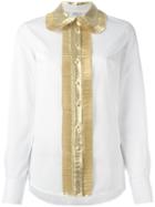 Manoush Contrast Shirt, Women's, Size: 36, White, Cotton/nylon/metallic Fibre