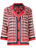 F.r.s For Restless Sleepers Geometric Print Shirt, Women's, Size: Medium, Red, Silk