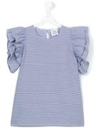 Douuod Kids Striped Ruffled T-shirt, Girl's, Size: 13 Yrs, Blue