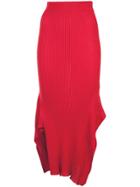 Stella Mccartney Rib Knit Asymmetric Maxi Skirt - Red