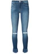 Frame Denim Frayed Ankle Jeans - Blue