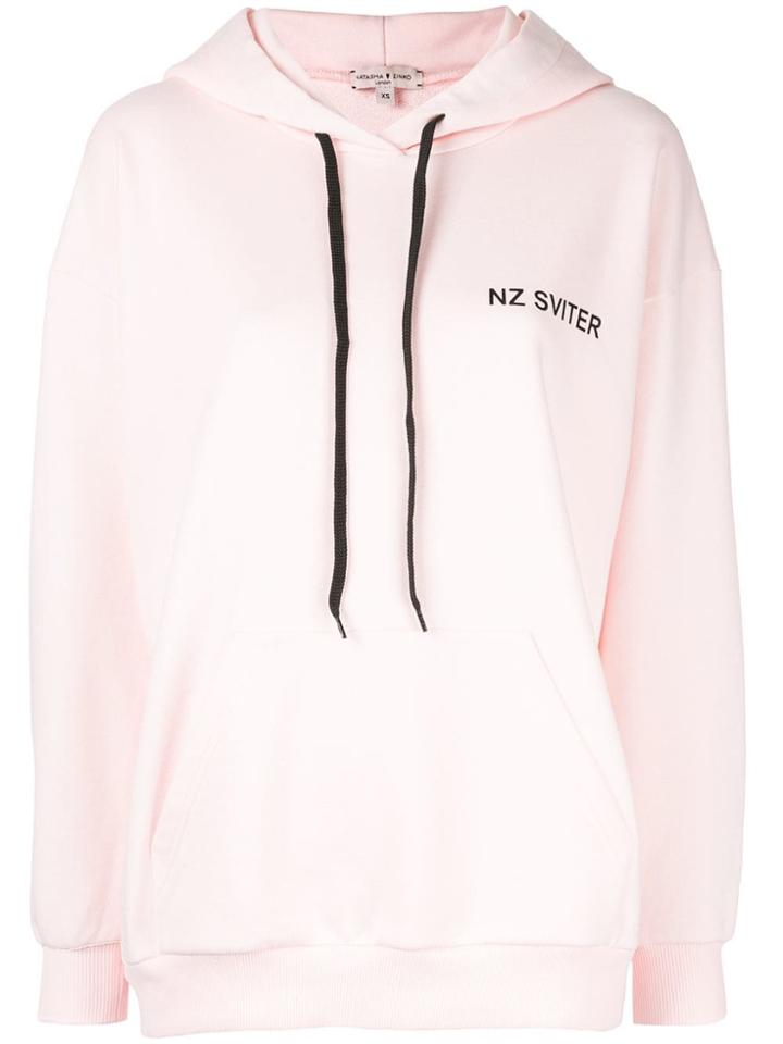Natasha Zinko Contrast Drawstring Hoodie - Pink