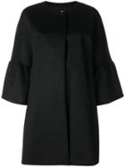 Max Mara Studio Flared-sleeves Oversized Coat - Black