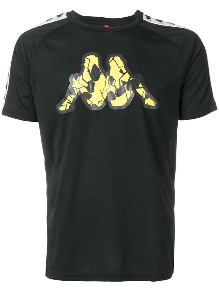 Kappa Logo Stripe Sleeve T-shirt - Black
