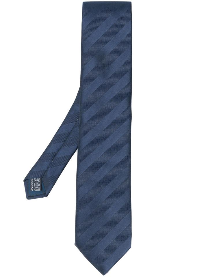 Lanvin Diagonal Striped Tie - Blue