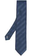 Lanvin Diagonal Striped Tie - Blue