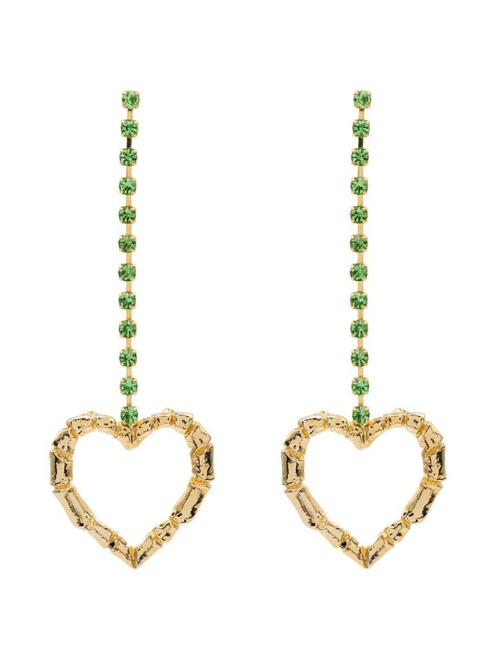 Rixo Leonie Heart Drop Earrings - Metallic