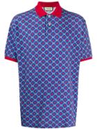 Gucci Gg Pattern Polo Shirt - Blue