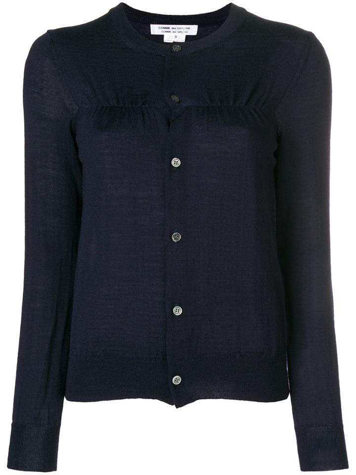 Comme Des Garçons Comme Des Garçons Ruched Front Cardigan - Blue
