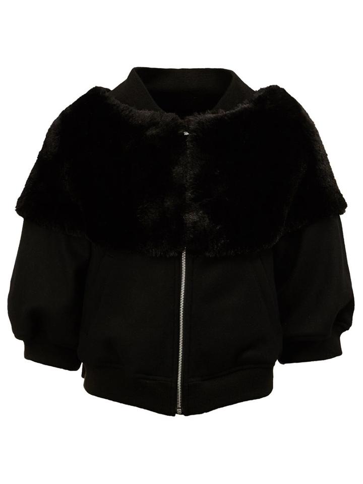 Comme Des Garçons Noir Kei Ninomiya - Cropped Jacket - Women - Acrylic/nylon/polyester/wool - L, Black, Acrylic/nylon/polyester/wool
