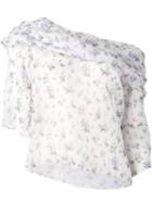 Rosie Assoulin Floral Off-shoulder Blouse, Women's, Size: Large, White, Silk