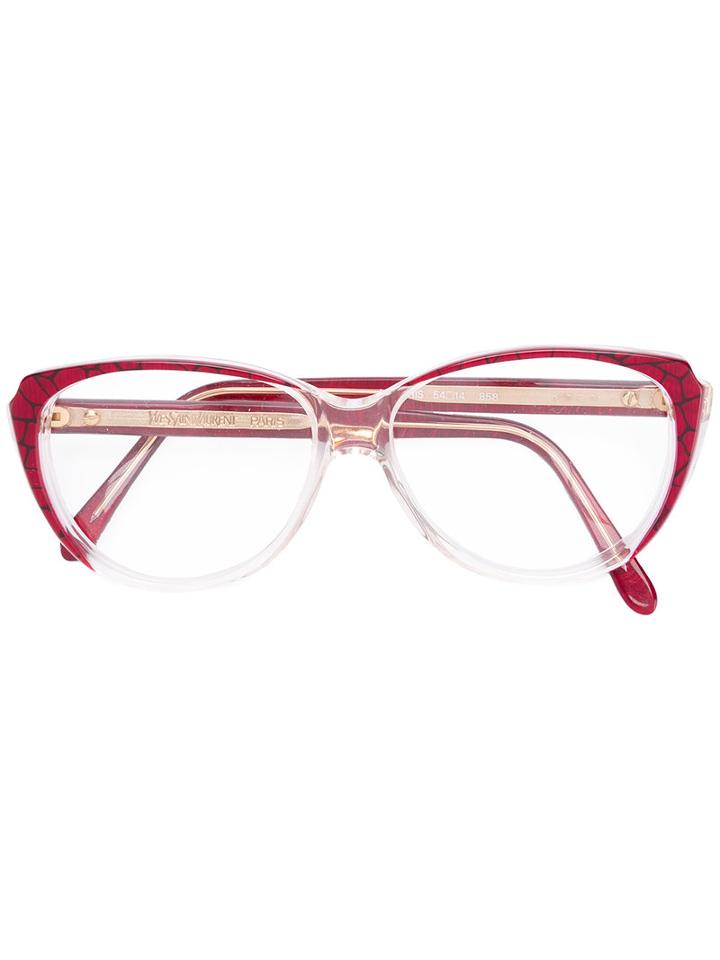 Yves Saint Laurent Vintage Geometric Optical Glasses, Red
