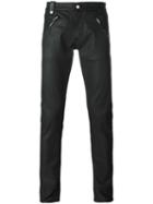 Alexander Mcqueen Leather Panelled Skinny Jeans, Men's, Size: 46, Black, Cotton/spandex/elastane/leather