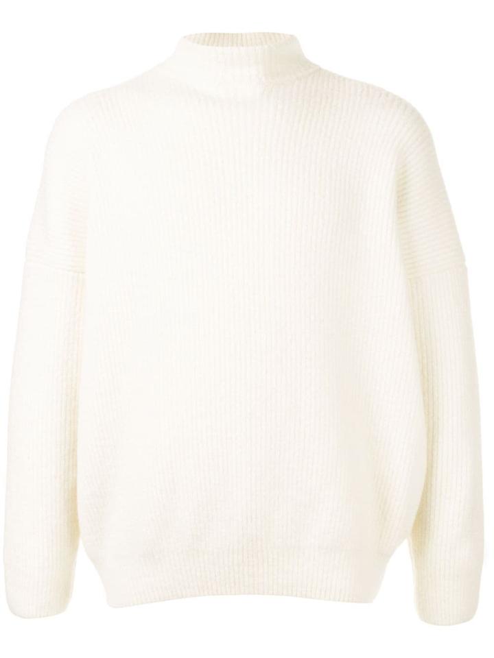Jacquemus Ribbed Mock Neck Jumper - White