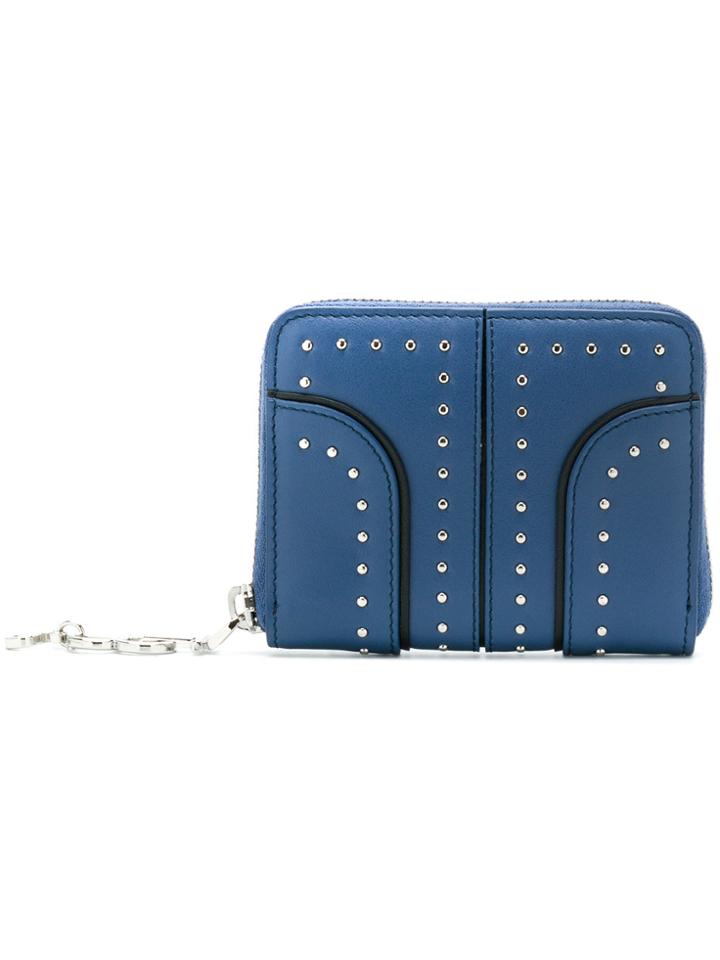 Tod's Studded Zip-around Wallet - Blue
