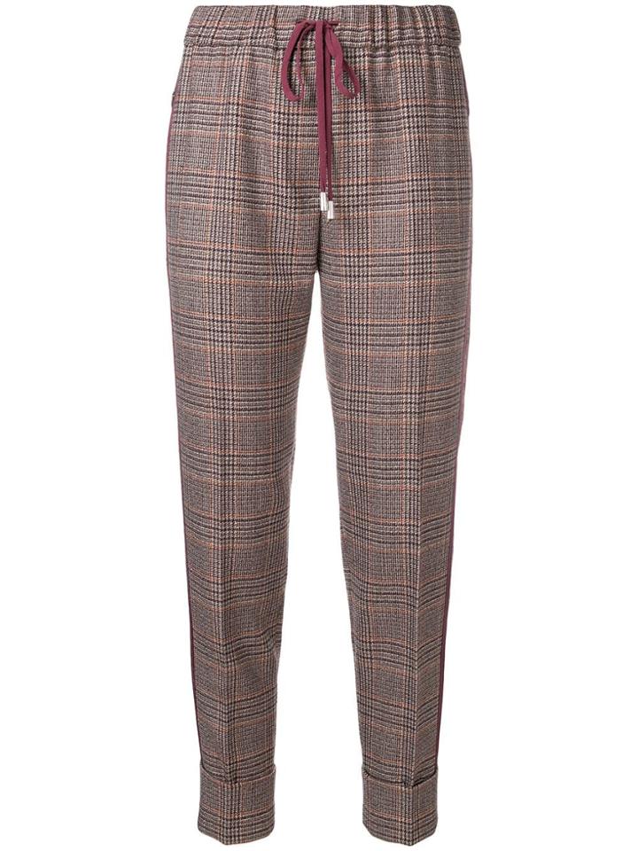 Antonelli Check Pattern Trousers - Brown