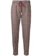Antonelli Check Pattern Trousers - Brown