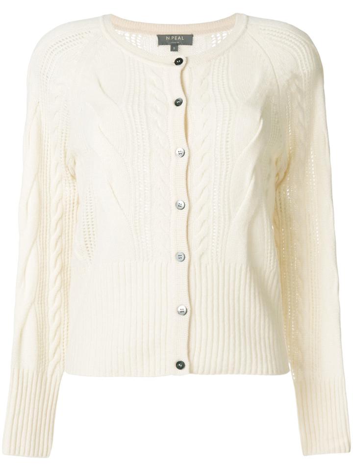 N.peal Cashmere Cable Cardigan - Yellow & Orange