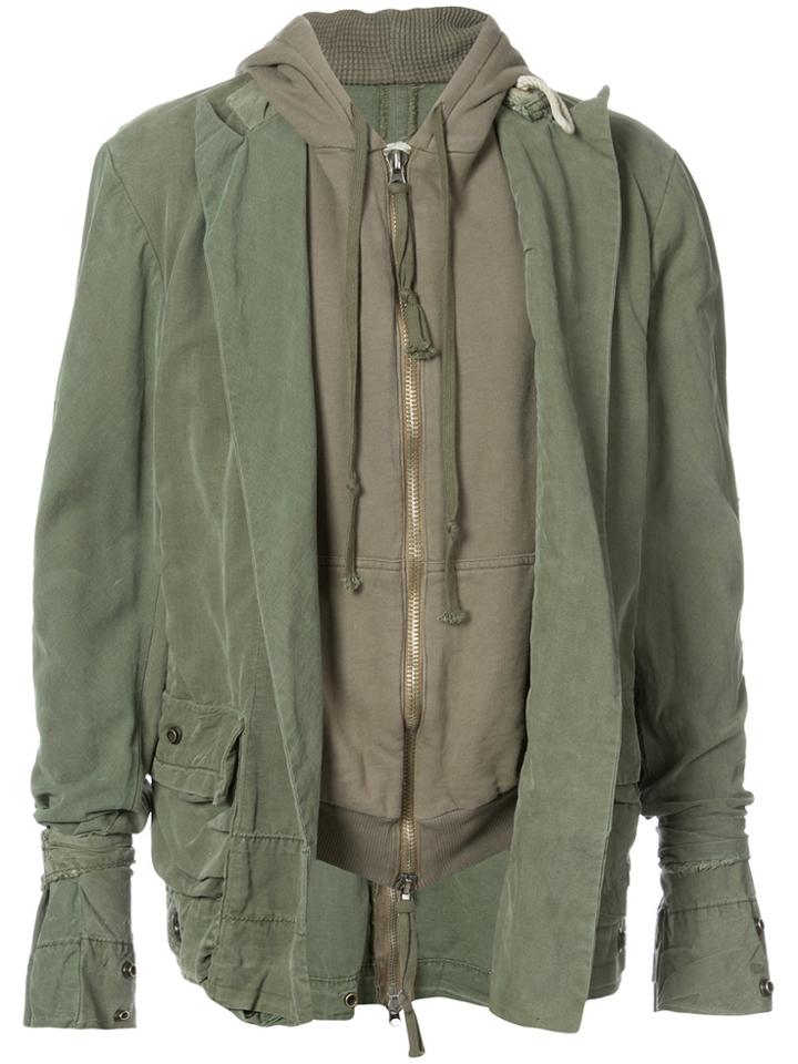 Greg Lauren Army Tent Hooded Jacket - Green