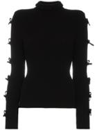 Shushu/tong Bow Detail And Ribbed Wool Jumper - Black