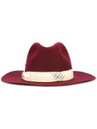 Borsalino Strap Detail Fedora Hat, Women's, Size: 57, Pink/purple, Beaver Fur/raccoon Dog