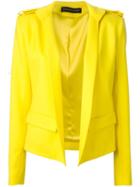 Alexandre Vauthier Fitted Military Jacket, Women's, Size: 40, Yellow/orange, Silk/spandex/elastane/wool