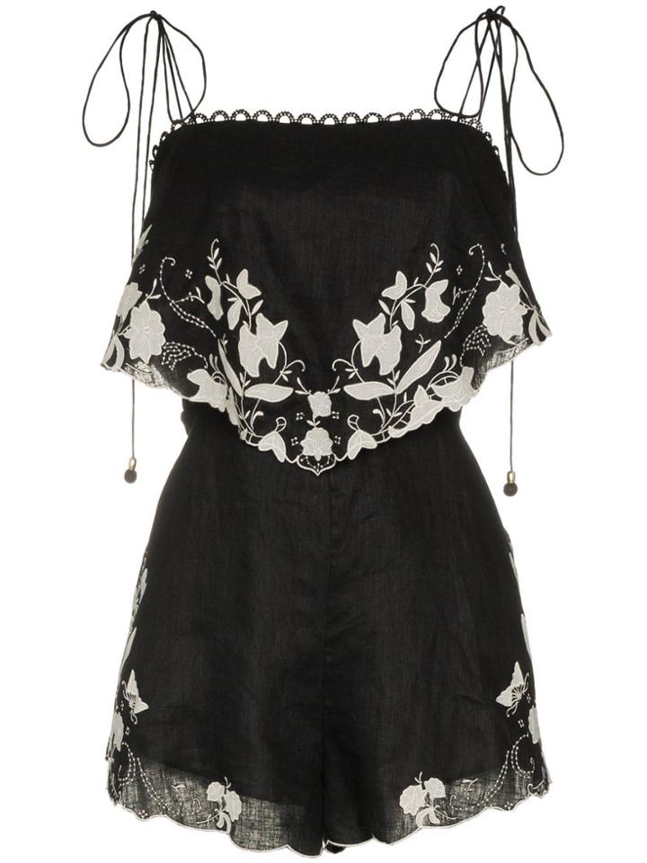 Zimmermann Zmrmn Juniper Applique Psuit Tie Strpy E - Black
