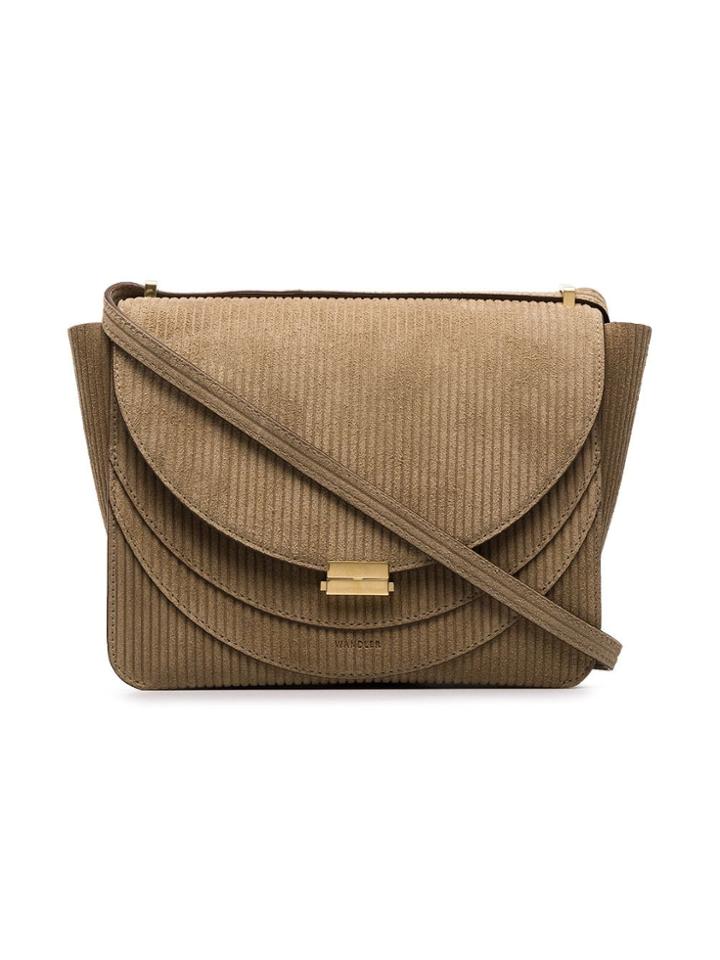 Wandler Camel Brown Luna Corduroy Shoulder Bag