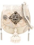 Christian Pellizzari Jewel Tassel Jacquard Flap Bag - Nude & Neutrals