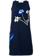 Victoria Victoria Beckham Floral Embroidery Dress - Blue