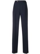 Gucci High-waist Straight-leg Trousers - Blue