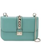 Valentino Valentino Garavani Glam Lock Shoulder Bag, Women's, Blue, Leather/metal/cotton