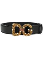 Dolce & Gabbana Belt With Dg Amore Logo - Black