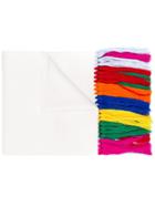 Versace Embroidered Medusa Fringed Scarf - White
