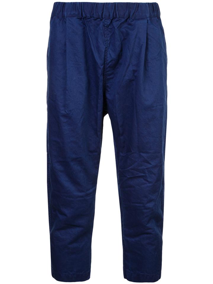Casey Casey Cropped Crumpled Trousers - Blue