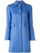 Gucci Single Breasted Coat, Women's, Size: 38, Blue, Viscose/wool