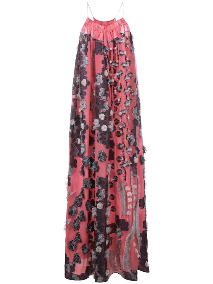Chloé Floral Fil Coupé Gown - Pink & Purple