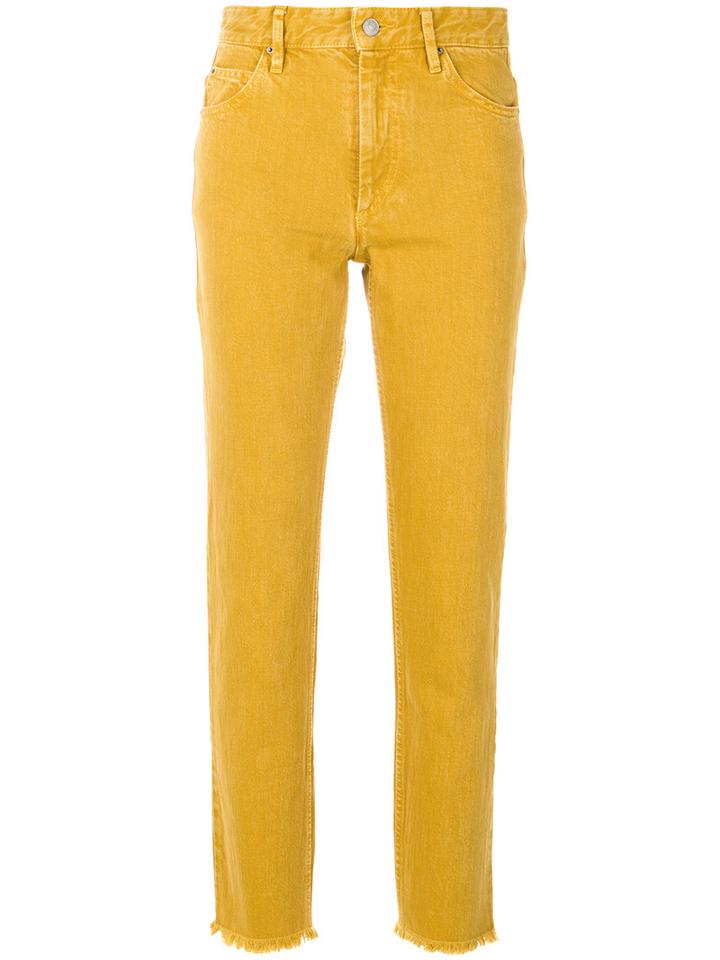 Isabel Marant Étoile - Cropped Jeans - Women - Cotton - 38, Yellow/orange, Cotton