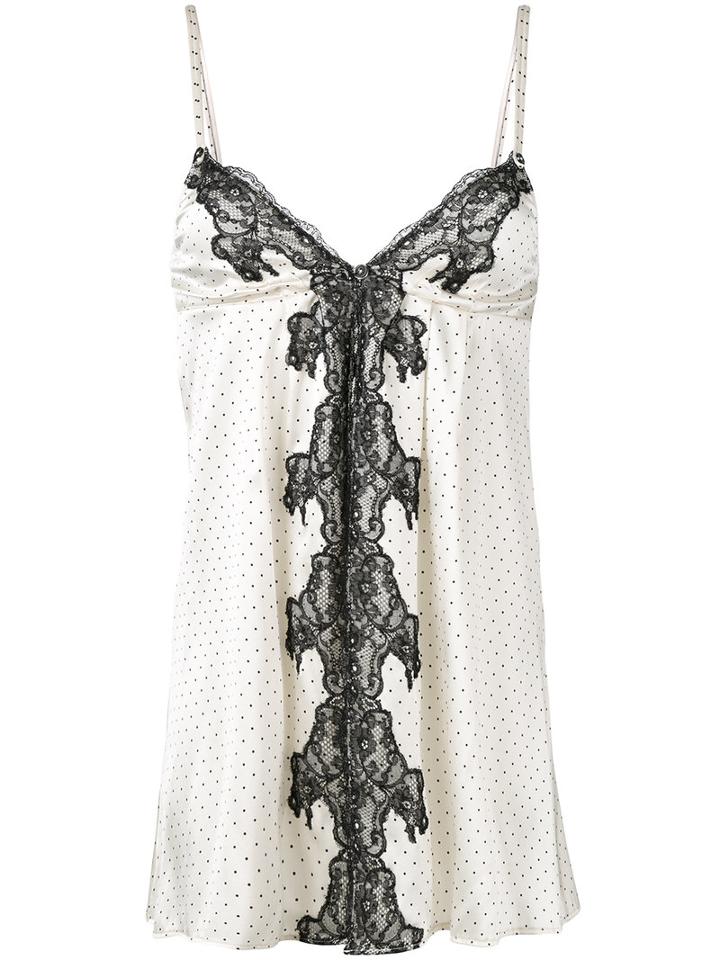 Chantal Thomass - Polka Dots Camisole - Women - Silk/polyamide/spandex/elastane - S, Nude/neutrals, Silk/polyamide/spandex/elastane