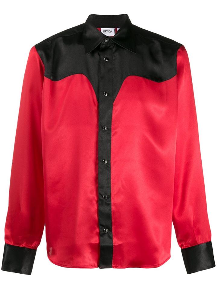 Sss World Corp Western Contrast Shirt - Red