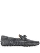 Tod's Embossed Pattern Driving Loafers - Grey