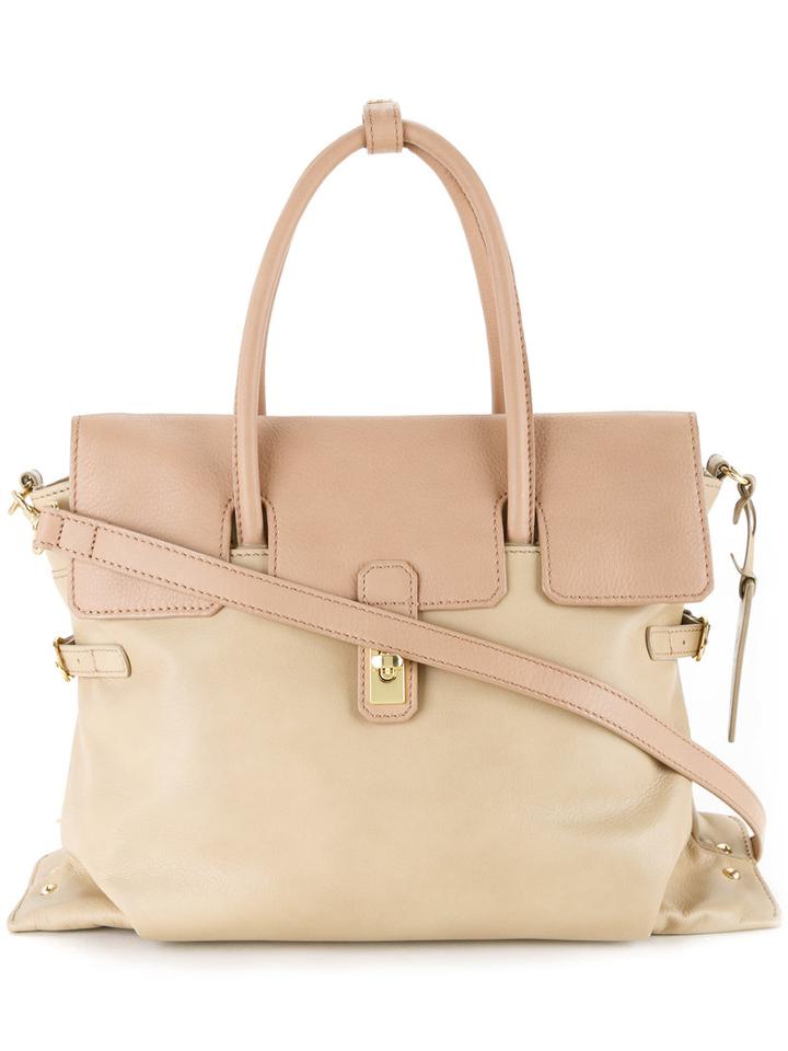 Potior - Contrast Tote - Women - Calf Leather - One Size, Women's, Nude/neutrals, Calf Leather
