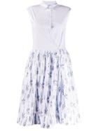 Sara Roka Floral Print Collared Dress - Blue