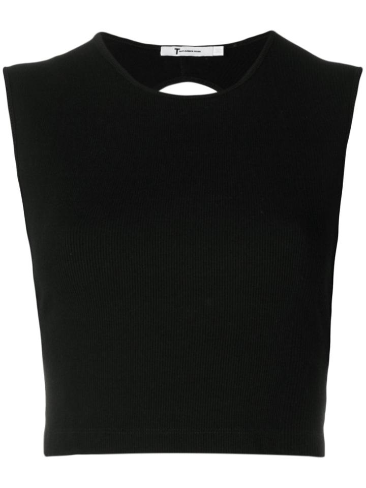 T By Alexander Wang Compact Ribbed Cut-out Vest - Black