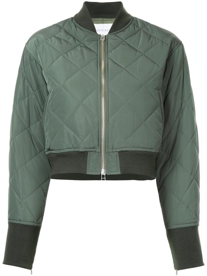 Le Ciel Bleu Quilted Bomber Jacket - Green
