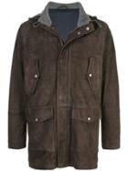 Eleventy Hooded Coat - Brown