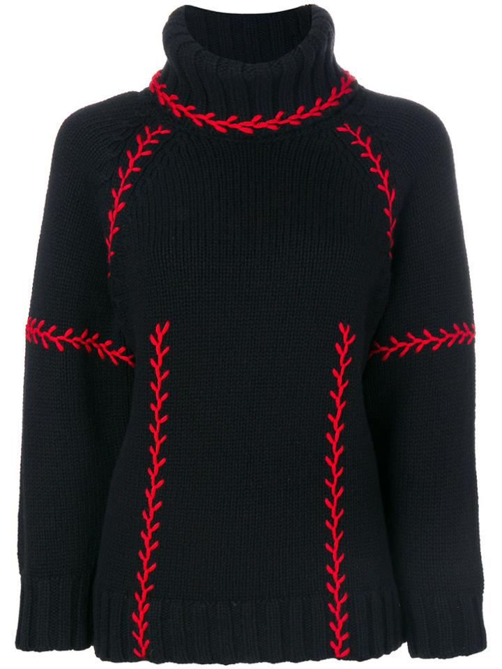 Alexander Mcqueen Chunky Turtle Neck Jumper - Black