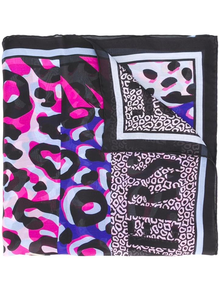 Versace 'animalier' Leopard Print Scarf, Women's, Silk