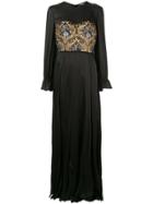 Paule Ka Baroque Jacquard Gown - Black